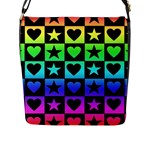 Rainbow Stars and Hearts Flap Closure Messenger Bag (L)