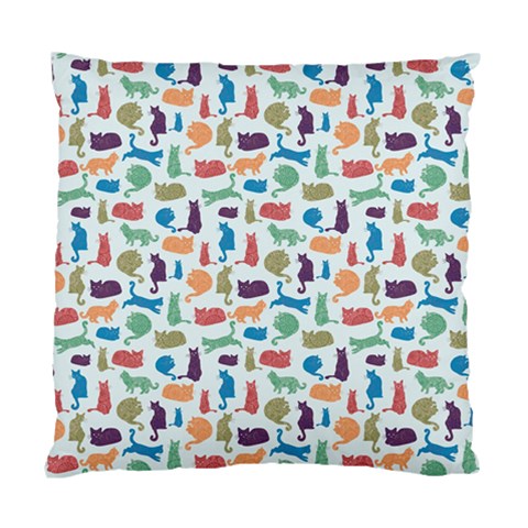 Blue Colorful Cats Silhouettes Pattern Standard Cushion Case (One Side)  from UrbanLoad.com Front