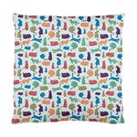 Blue Colorful Cats Silhouettes Pattern Standard Cushion Cases (Two Sides) 