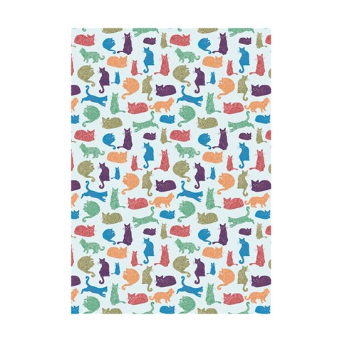 Blue Colorful Cats Silhouettes Pattern Shower Curtain 48  x 72  (Small)  from UrbanLoad.com Curtain(48  X 72 ) - 42.18 x64.8  Curtain(48  X 72 )