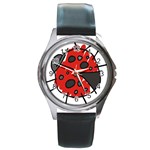 Lady Beetle Round Metal Watch