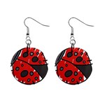 Lady Beetle 1  Button Earrings