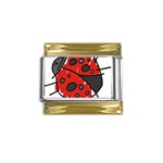 Lady Beetle Gold Trim Italian Charm (9mm)