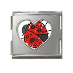 Lady Beetle Mega Link Heart Italian Charm (18mm)