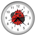 Lady Beetle Wall Clock (Silver)