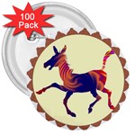 Funny Donkey 3  Button (100 pack)