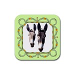 Two donks Rubber Square Coaster (4 pack)