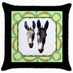 Two donks Throw Pillow Case (Black)