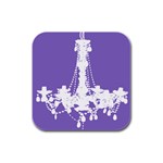 chandelier violet white Rubber Square Coaster (4 pack)