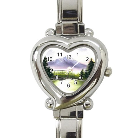Painting 2 Heart Italian Charm Watch from UrbanLoad.com Front