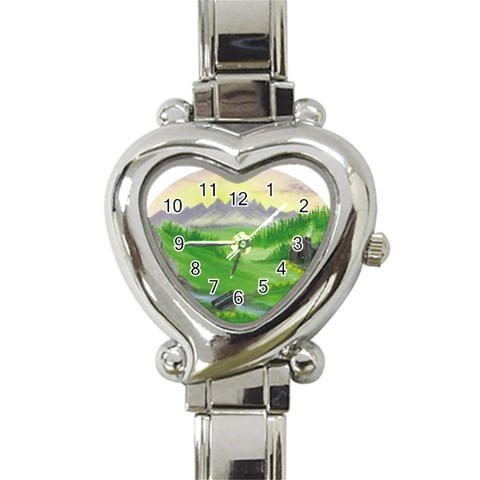 Painting 4 Heart Italian Charm Watch from UrbanLoad.com Front