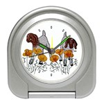 Boer Goat Kids in Flowers Travel Alarm Clock