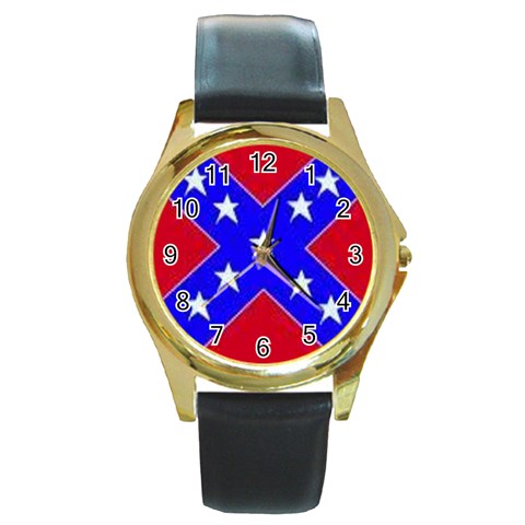 rebel Round Gold Metal Watch from UrbanLoad.com Front