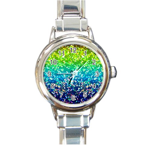 Glitter 4 Round Italian Charm Watches from UrbanLoad.com Front