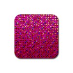 Polka Dot Sparkley Jewels 1 Rubber Coaster (Square) 