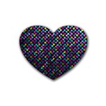 Polka Dot Sparkley Jewels 2 Rubber Coaster (Heart) 