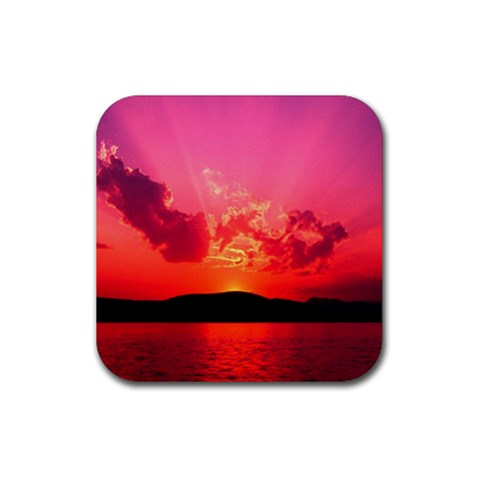 Sunset Rubber Coaster (Square) from UrbanLoad.com Front