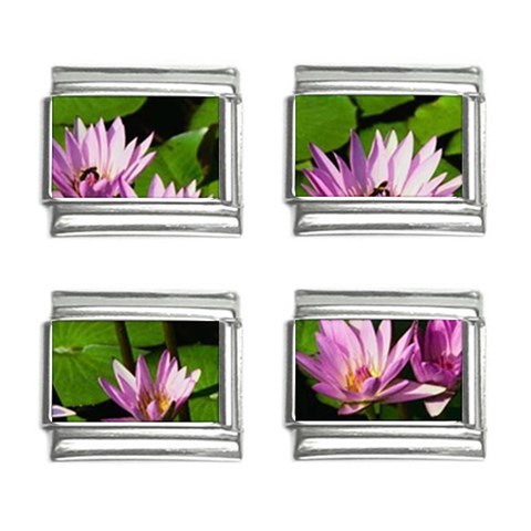 Water lilies 9mm Italian Charm (4 pack) from UrbanLoad.com Front