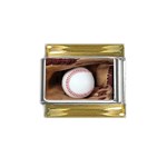 baseball Gold Trim Italian Charm (9mm)