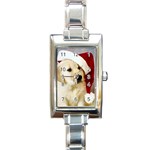Christmas puppy  Rectangular Italian Charm Watch