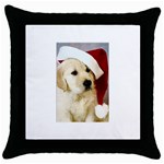 Christmas puppy  Throw Pillow Case (Black)