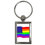 gay flag Key Chain (Rectangle)