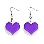 Purple Heart 1  Button Earrings