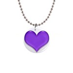 Purple Heart 1  Button Necklace