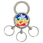 Flowers 3-Ring Key Chain