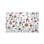 Pink whimsical flowers on blue Satin Wrap