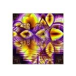 Golden Violet Crystal Palace, Abstract Cosmic Explosion Satin Bandana Scarf
