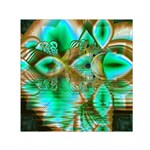 Spring Leaves, Abstract Crystal Flower Garden Small Satin Scarf (Square)