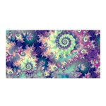 Violet Teal Sea Shells, Abstract Underwater Forest (purple Sea Horse, Abstract Ocean Waves  Satin Wrap