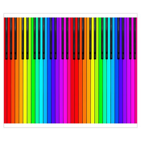 Rainbow Piano Keyboard  Zipper Large Tote Bag from UrbanLoad.com Front