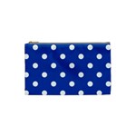 Polka Dots - White on Cobalt Blue Cosmetic Bag (S)