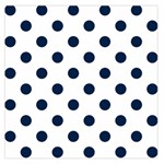 Polka Dots - Oxford Blue on White Large Satin Scarf (Square)