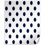 Polka Dots - Oxford Blue on White Canvas 11  x 14 