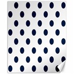 Polka Dots - Oxford Blue on White Canvas 16  x 20 