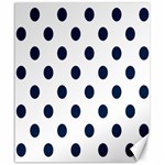 Polka Dots - Oxford Blue on White Canvas 20  x 24 