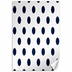 Polka Dots - Oxford Blue on White Canvas 20  x 30 