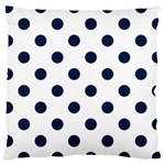 Polka Dots - Oxford Blue on White Large Cushion Case (One Side)