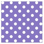 Polka Dots - White on Ube Violet Large Satin Scarf (Square)