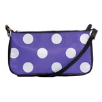 Polka Dots - White on Ube Violet Shoulder Clutch Bag