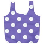 Polka Dots - White on Ube Violet Full Print Recycle Bag (XL)