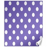 Polka Dots - White on Ube Violet Canvas 8  x 10 