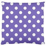 Polka Dots - White on Ube Violet Large Flano Cushion Case (One Side)
