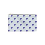 Polka Dots - Ube Violet on White Cosmetic Bag (S)