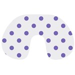 Polka Dots - Ube Violet on White Travel Neck Pillow