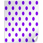 Polka Dots - Violet on White Canvas 11  x 14 