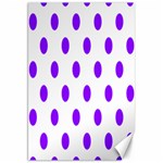 Polka Dots - Violet on White Canvas 20  x 30 